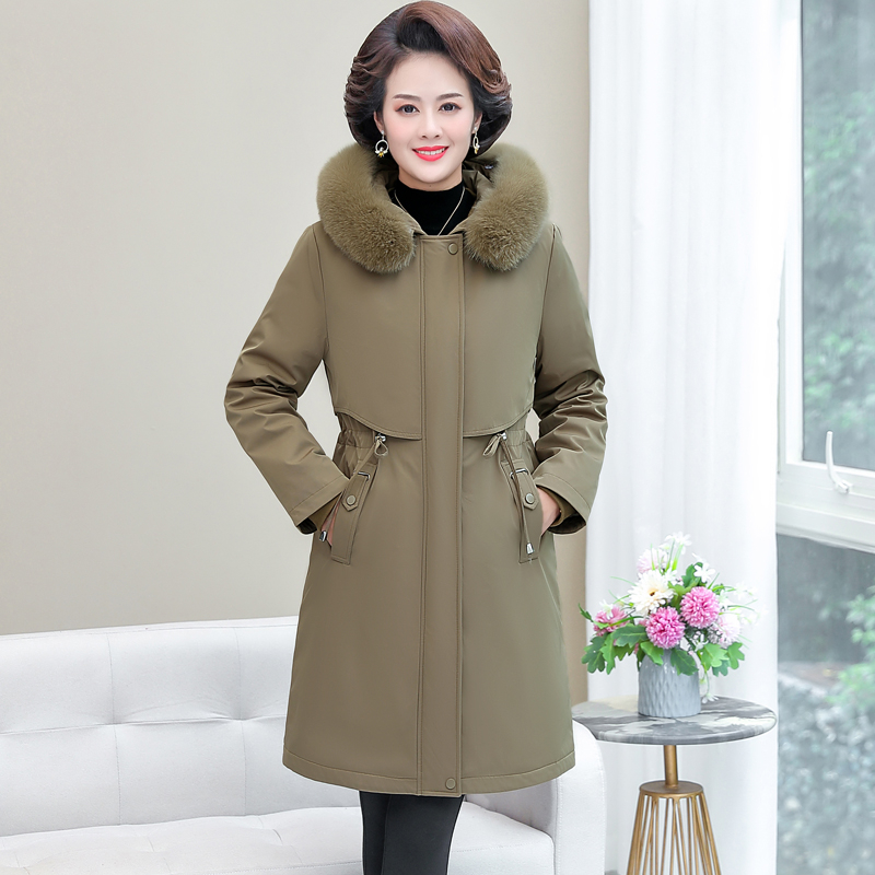 中年女装冬季新款羽绒派克服妈妈装大码显瘦加厚外套女