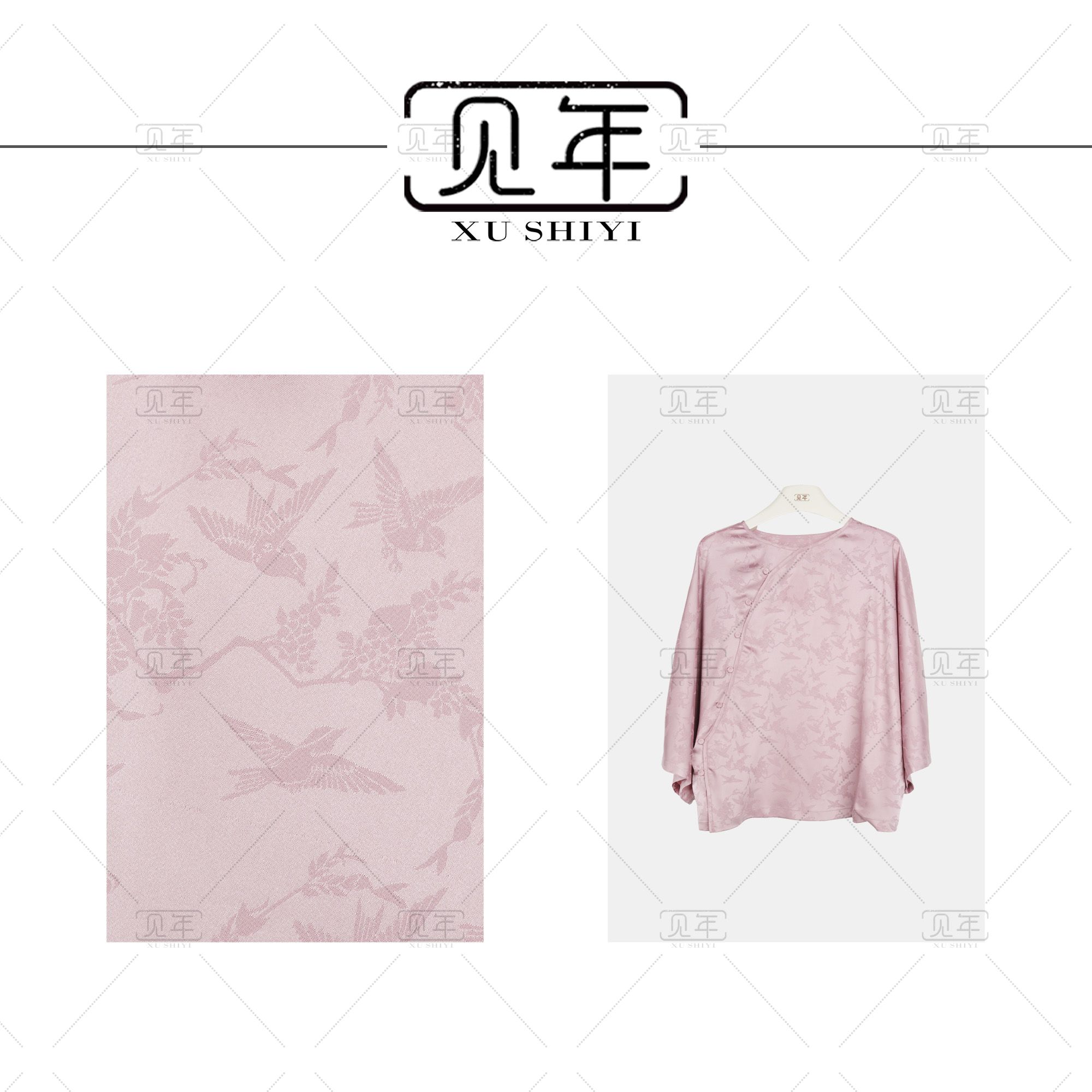 见年【听风】新中式国风圆领斜襟宽松百搭气质衬衫F8005