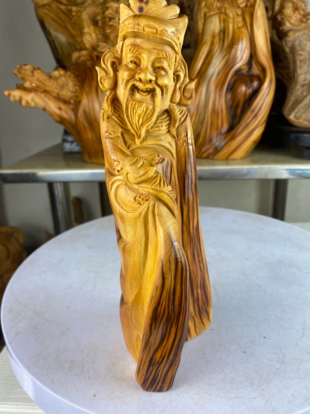 崖柏太行弥勒佛摆件观音木雕根雕雕刻家居客厅达摩工艺品手工装饰