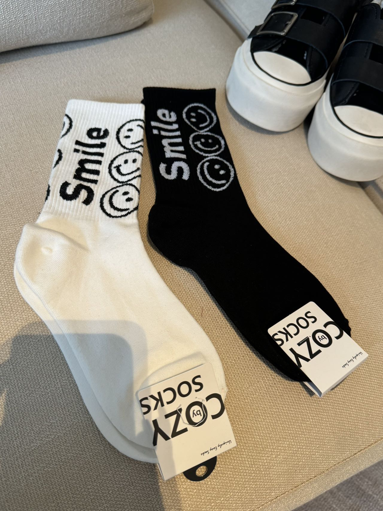 HG笑脸棉袜洋气休闲百搭