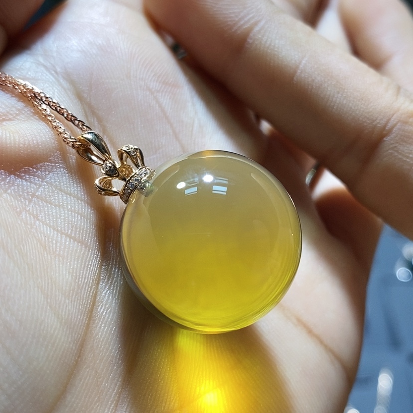 【闪购商品】蓝珀颈饰18K金镶嵌尺寸22➕