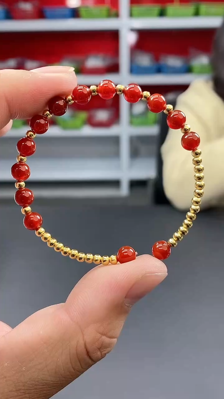 【闪购商品】南红玛瑙手链银S925镶嵌9045