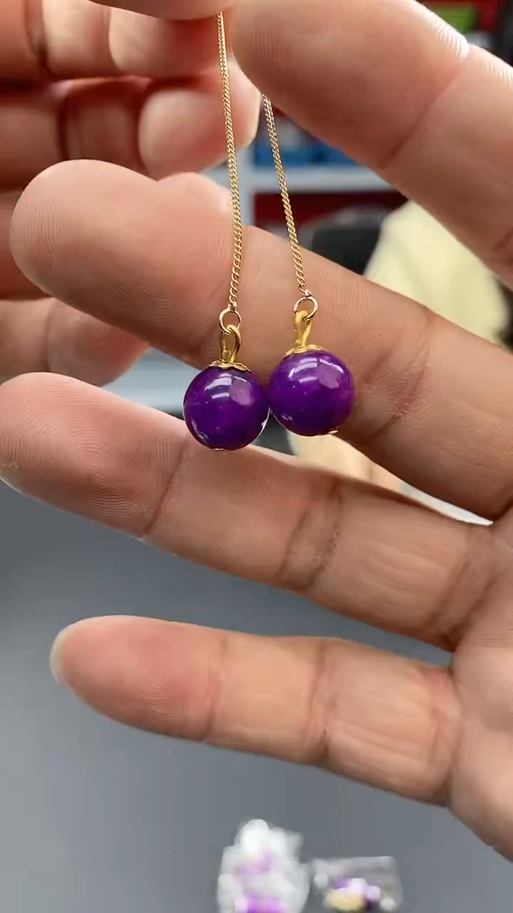【闪购商品】苏纪石（舒俱来）耳饰银S925镶嵌9150