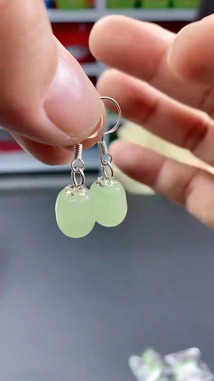 【闪购商品】查罗石耳钉银S925镶嵌9163