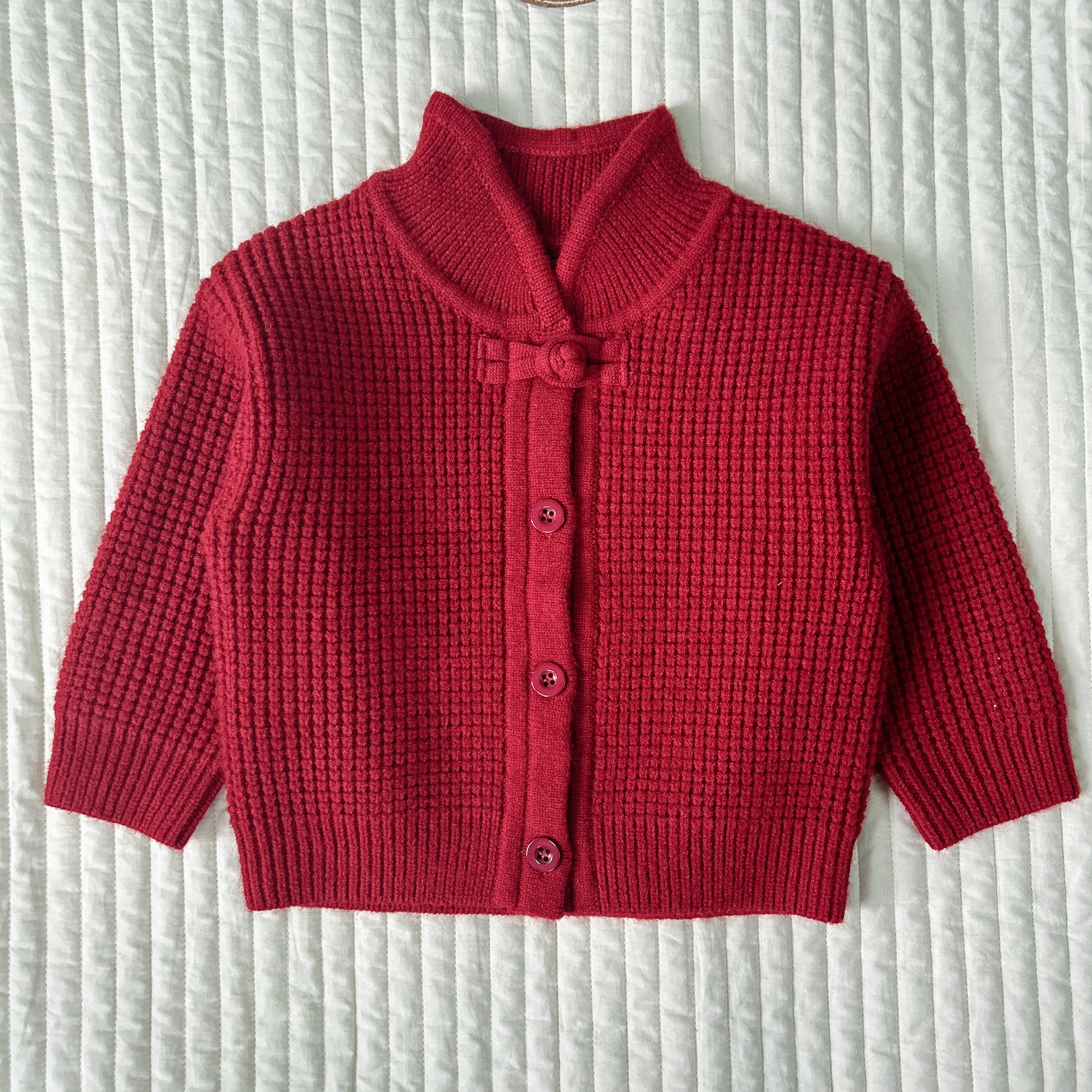 女童亲子毛衣秋冬新款男童装洋气圣诞新年打底衫儿童红色针织衫L6