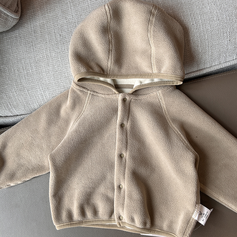 【无骨工艺柏莉绒】婴儿童外套上保暖连帽衣宝宝秋冬幼童防风G26