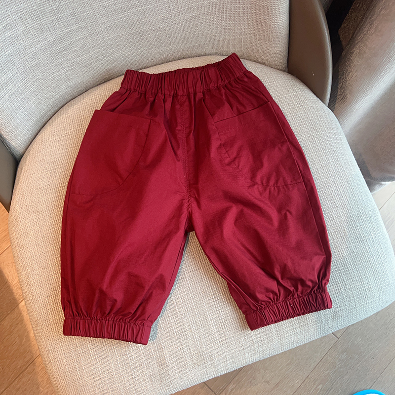 【棉 水洗工艺 不易缩水不易变形】裤子男女童山系列肌理裤G12