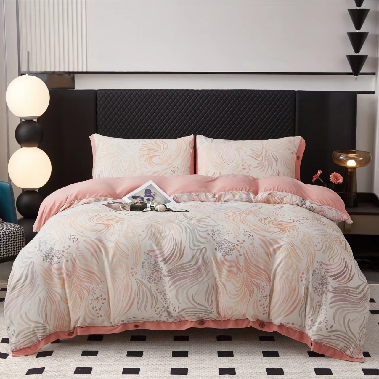 【暖冬宠粉】高端亲肤超细加柔数码火山绒印花四件套-烟火