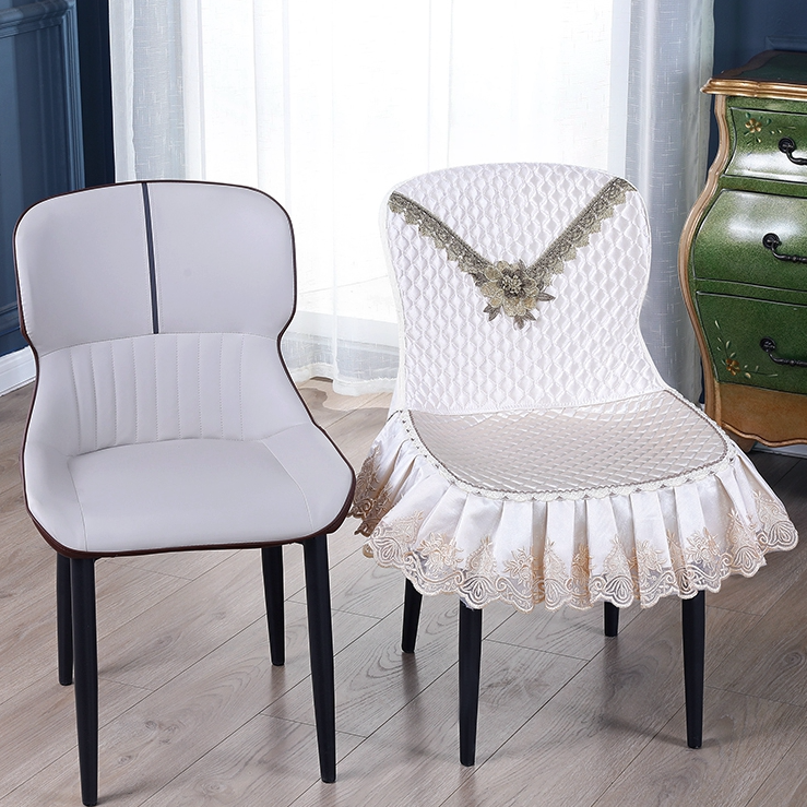加棉椅子套罩四季通用轻奢现代弓型靠背一体弧形餐桌凳子座椅垫套