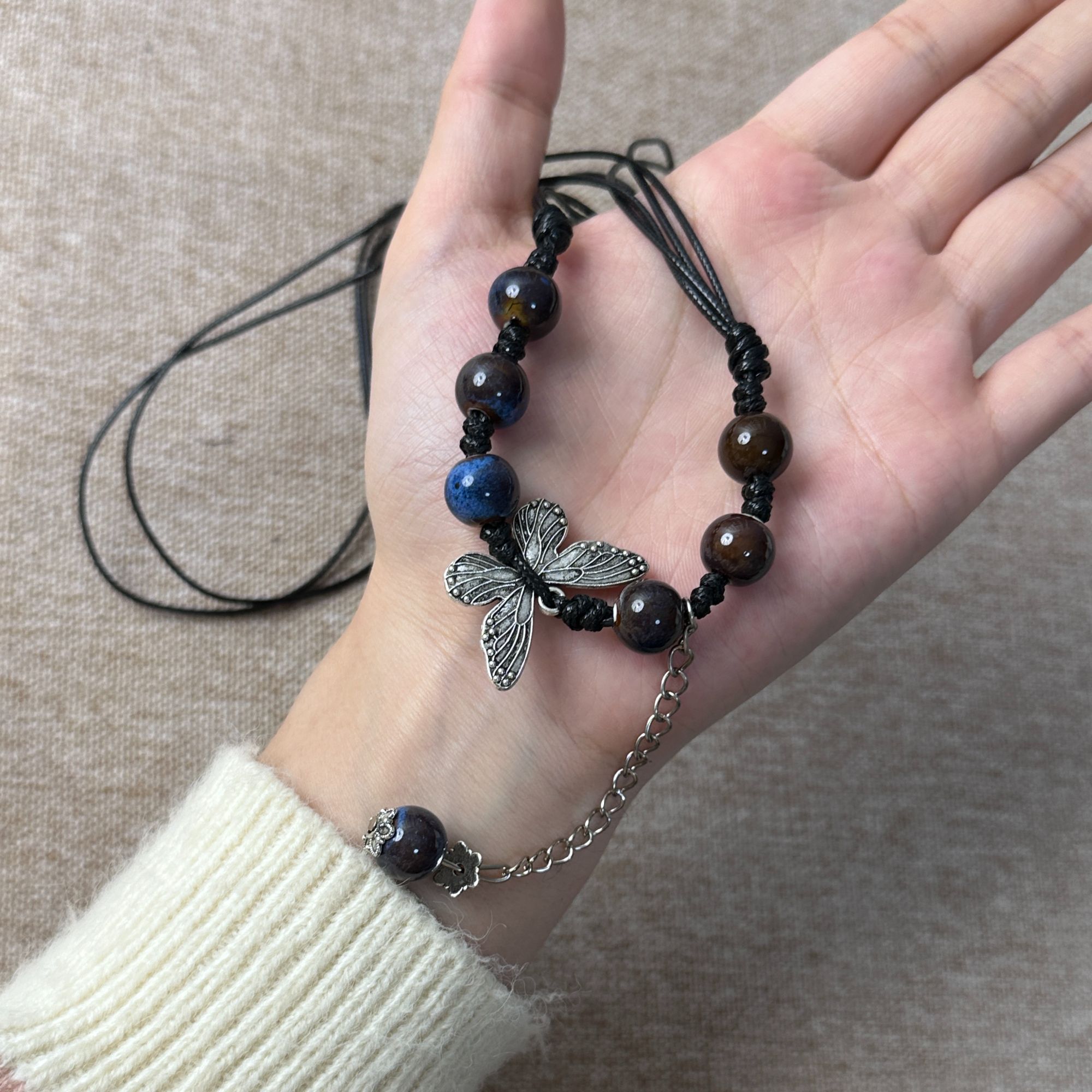 轻工款式陶瓷项链景德镇diy陶瓷项链人工串珠国潮玩具