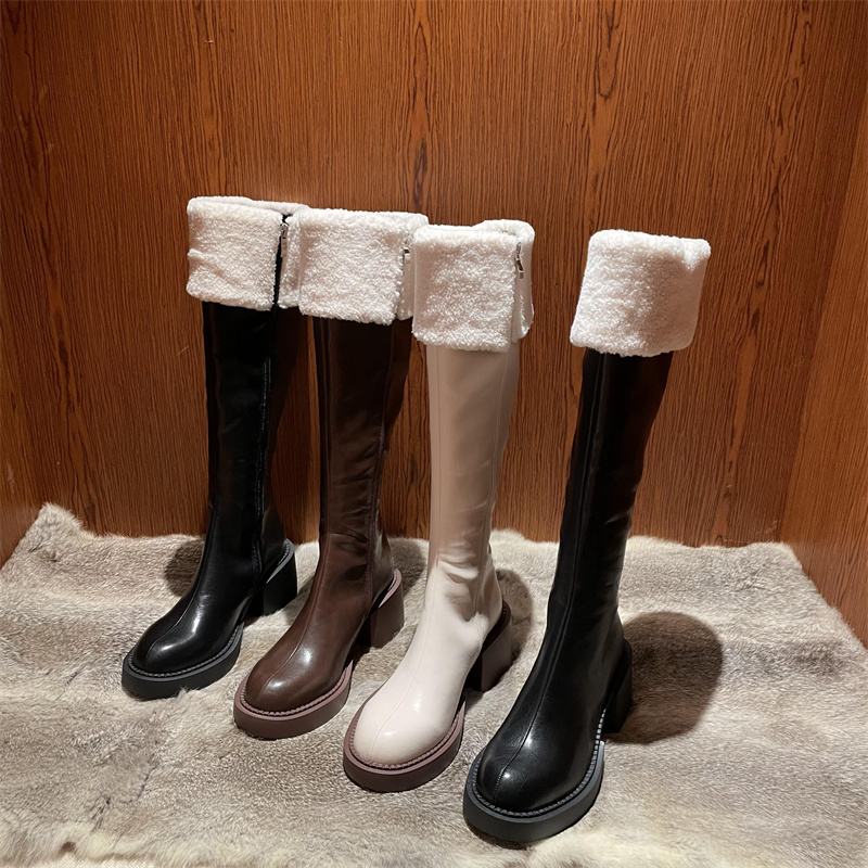 保暖长筒高筒靴长靴女鞋2023年皮毛一体加绒毛毛棉鞋雪地靴短靴子