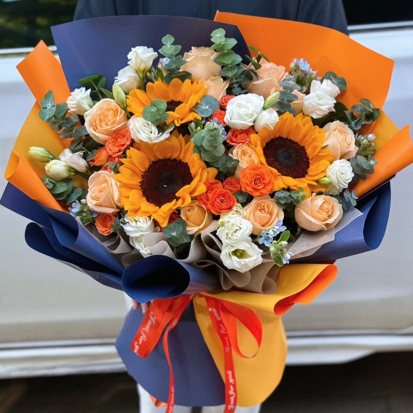 【香羿鲜花】教师节向日葵混合花束/同城免费配送