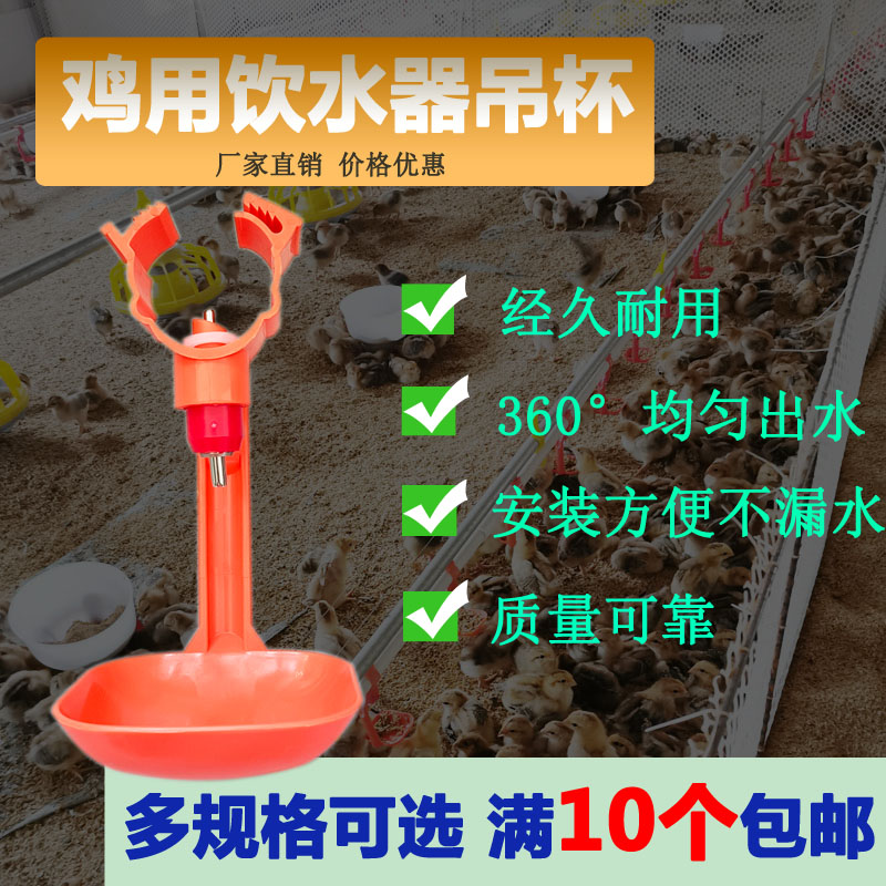 鸡用乳头钢球自动饮水器接水360度出水防堵自动双头一体吊杯水嘴