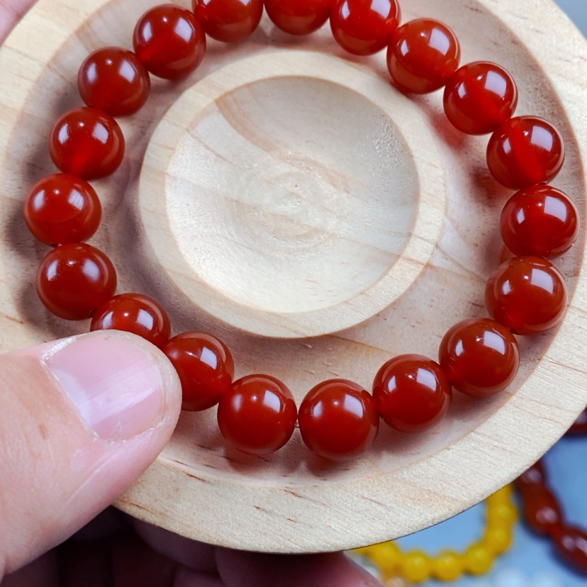 【闪购商品】玛瑙/玉髓手链未镶嵌战国红玛瑙手串10mm