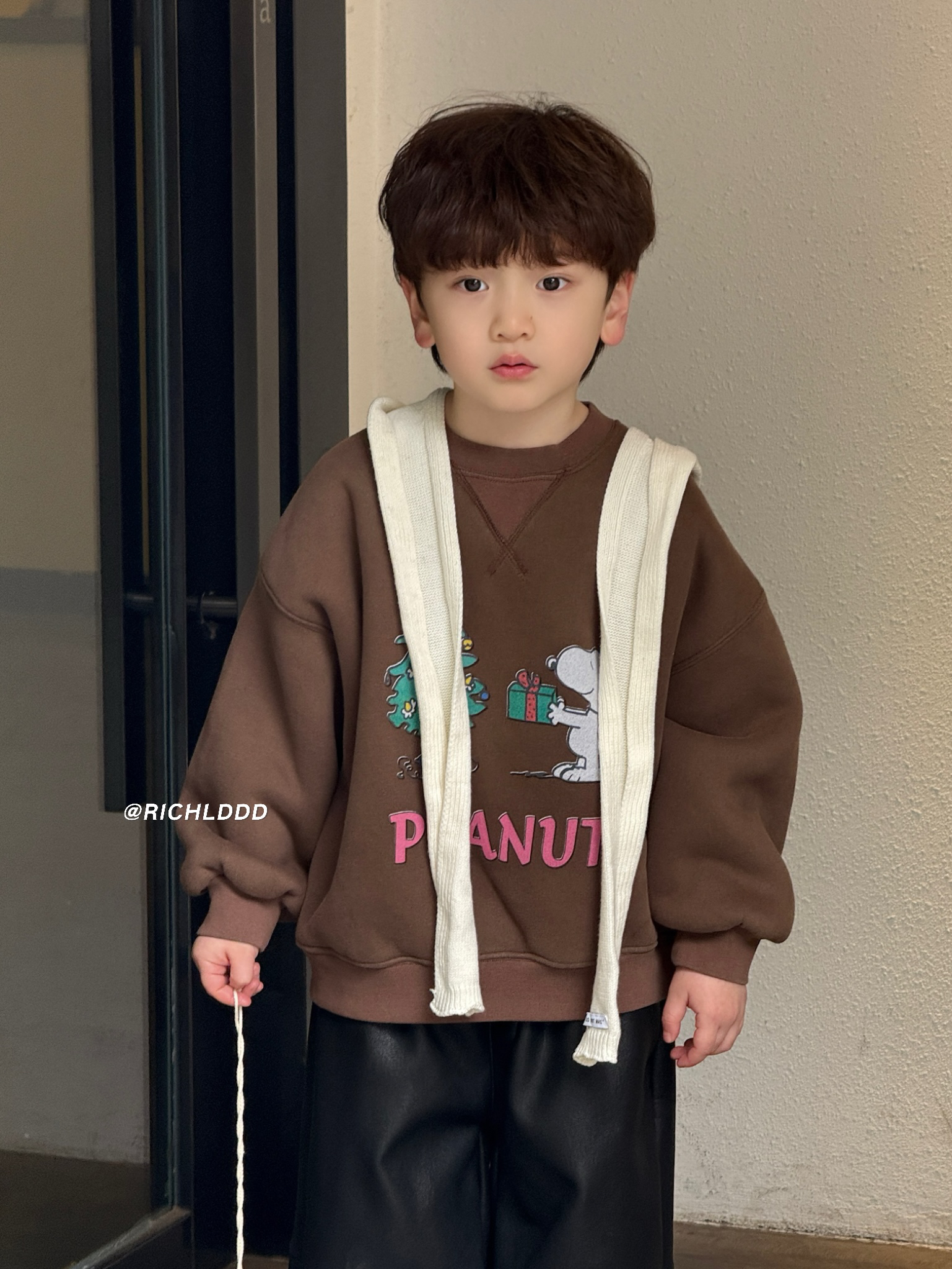 NO退NO换【爱尔兰艺术】加绒套头卫衣男女童韩LD1202