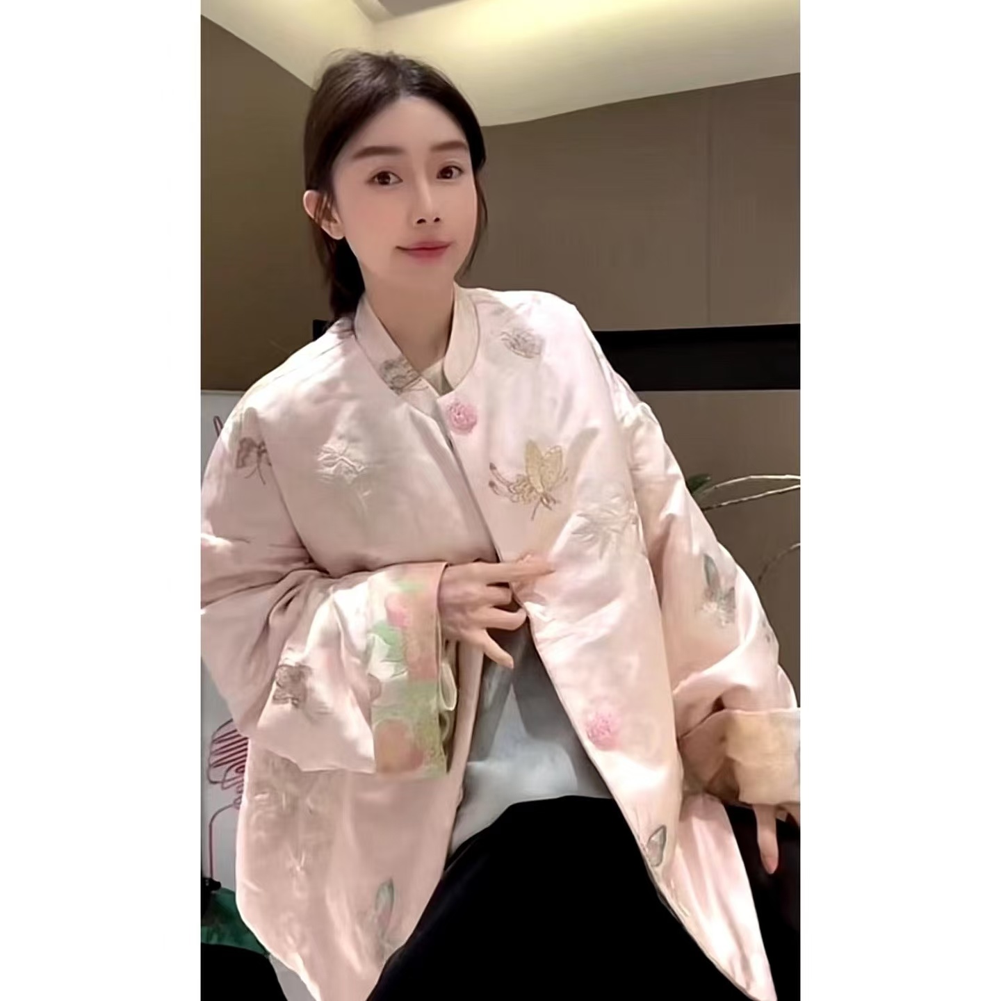 ZHUIMU.【仟朵】新中式国风重工刺绣两面穿夹棉外套ZM7778...