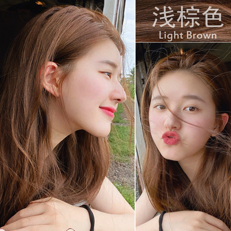 浅棕色染发剂2024流行色显白女植物纯粉棕黑茶色理发店专用染色膏