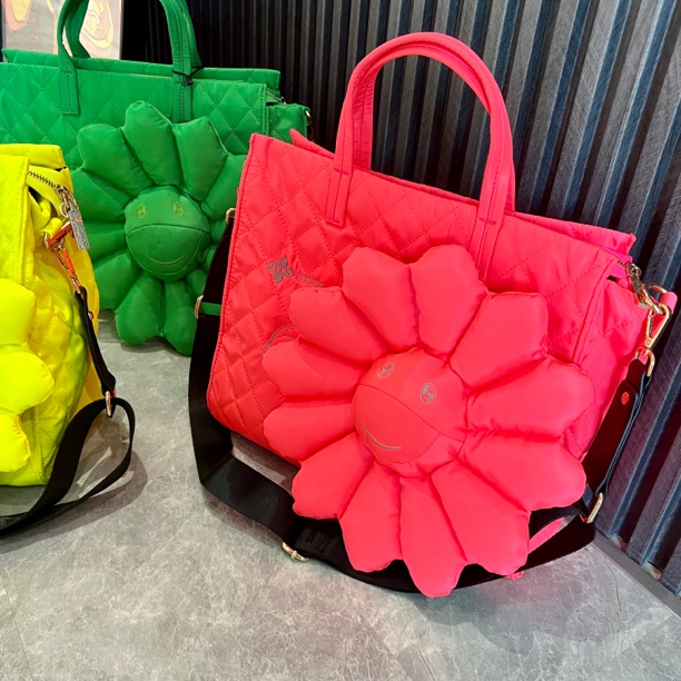 JTXS【原创设计】太阳花实心手工充绒向日葵菱格潮流通勤单肩斜挎包