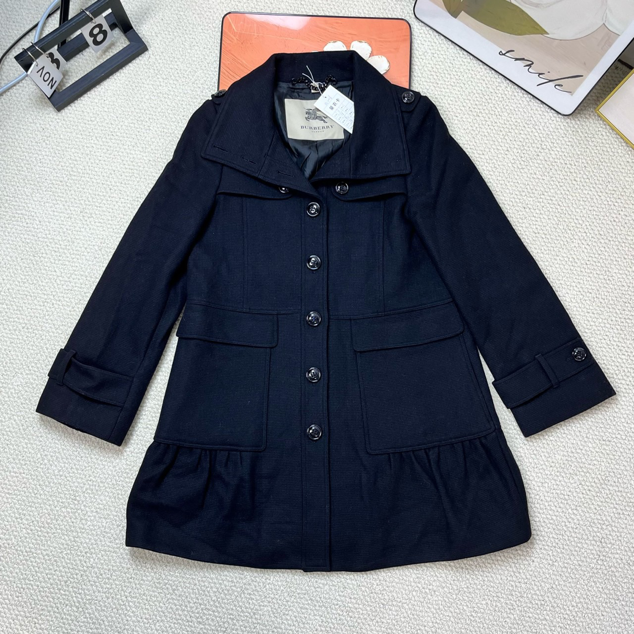 99新  Burberry 黑色 大衣 99新 8码 A2006 