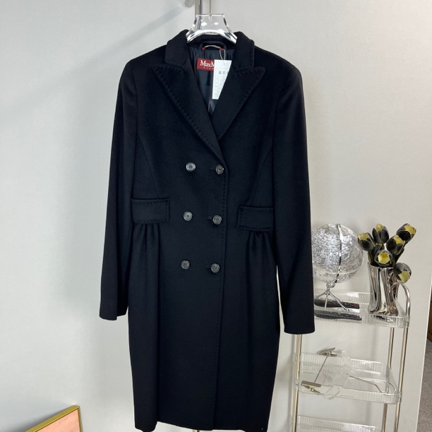 99新 MaxMara Maxmara  黑色  毛呢 大衣  99新  8码   A1904