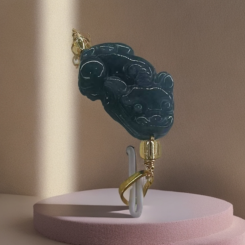 （库存处理）--高定珠宝翡翠貔貅吊坠F901