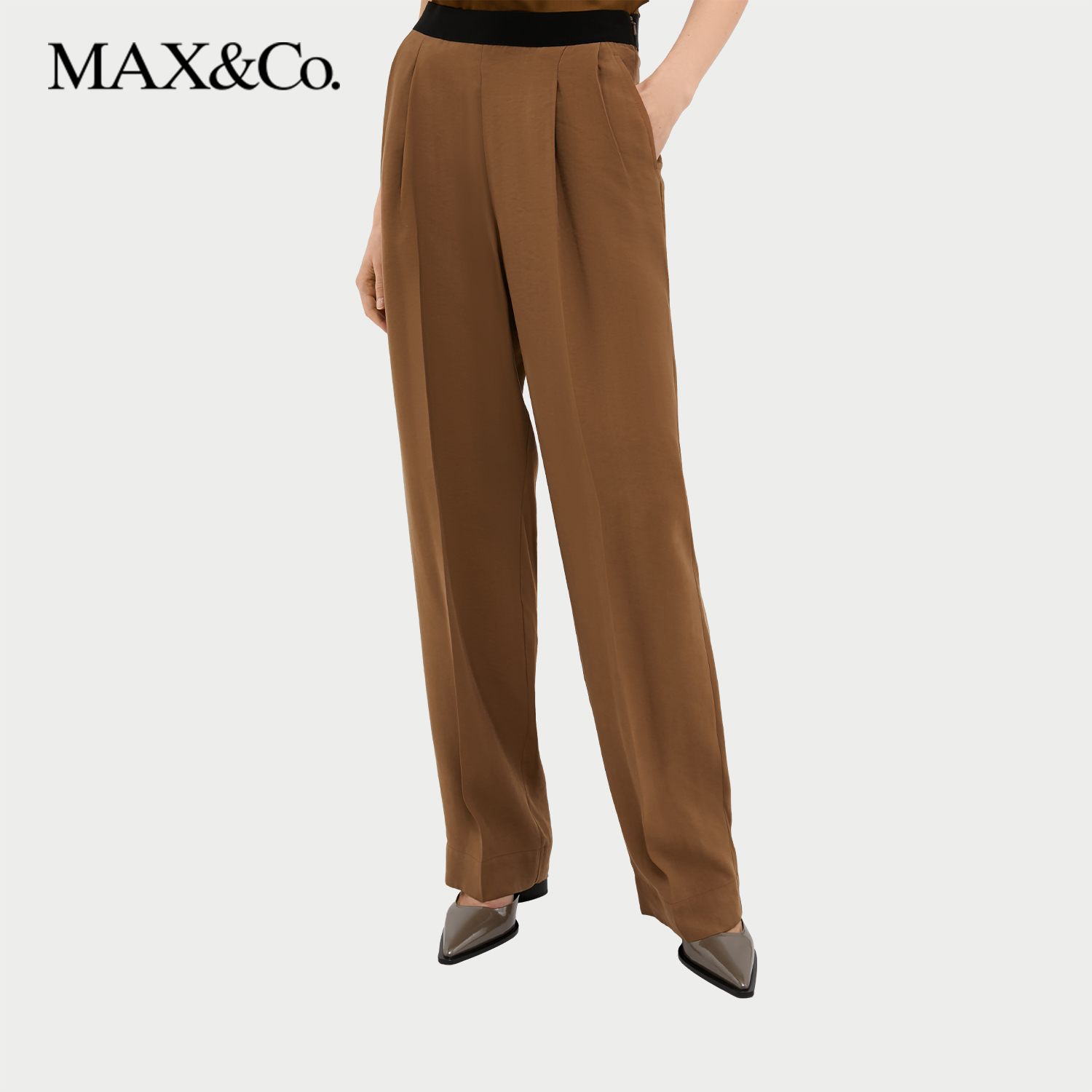 MAX&Co.秋冬夏季女装莫代尔宽松长裤6136064102