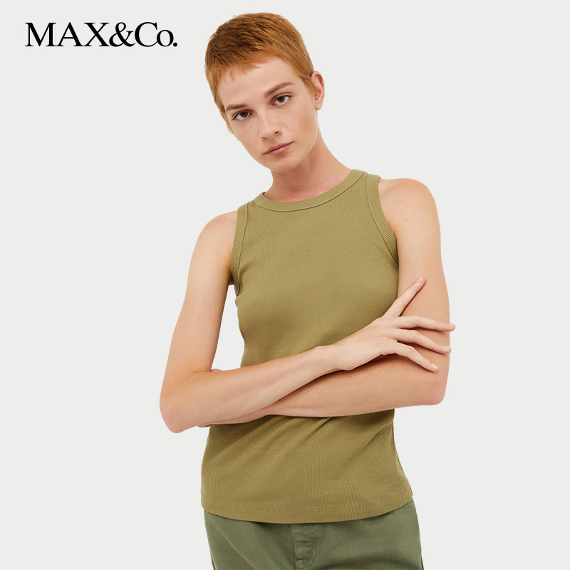 MAX&Co.春夏罗纹棉质 外穿弹力女背心6941024402
