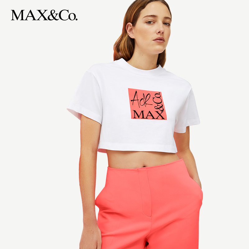 MAX&Co.秋冬De-Coated棉质logoT恤3974043203001