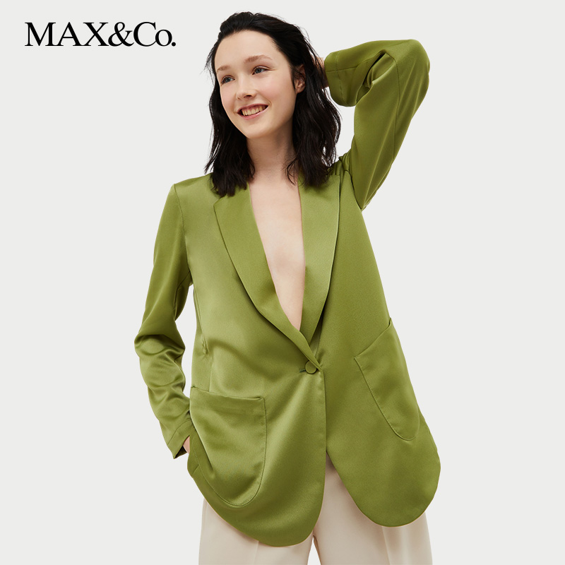 MAX&Co.春夏女装缎面通勤西装外套6041014302maxco