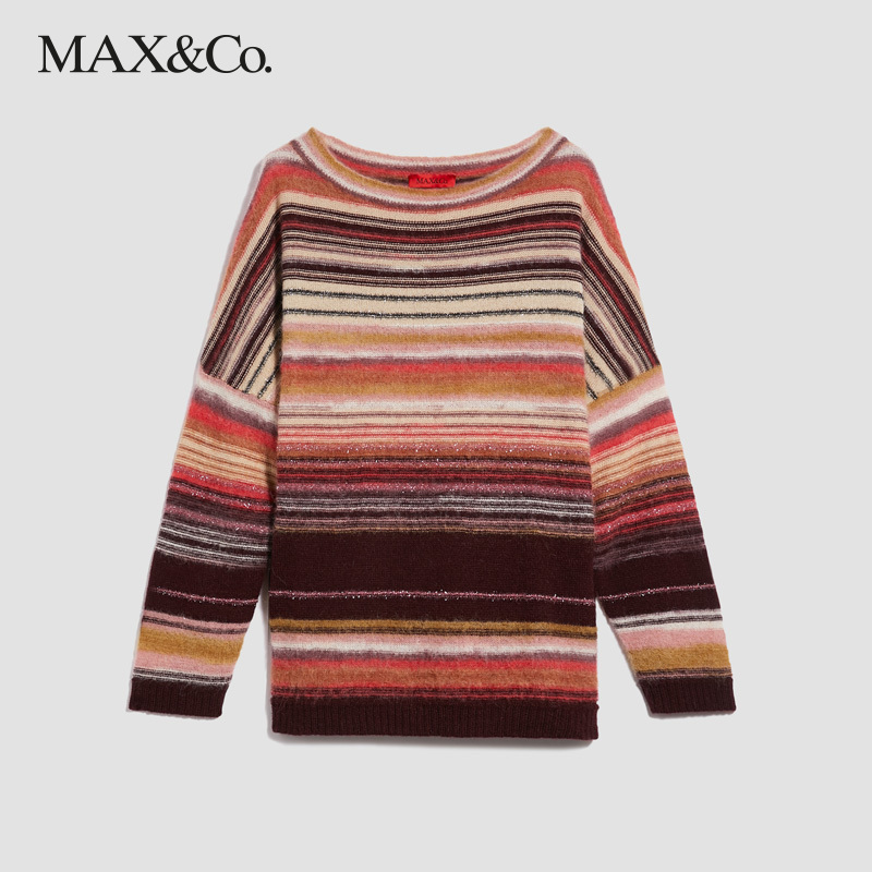 MAX&Co. 秋冬新款羊驼毛混纺毛衣针织衫圆领宽松百搭时尚女 maxco