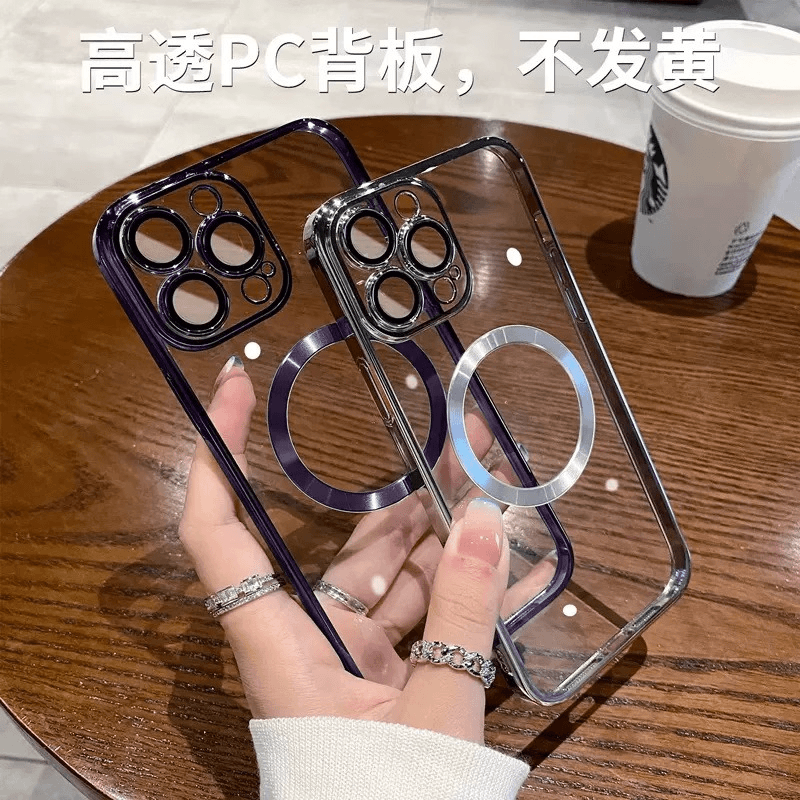 苹果15手机壳iPhone14promax带镜头膜plus防尘网13磁吸电镀12/11