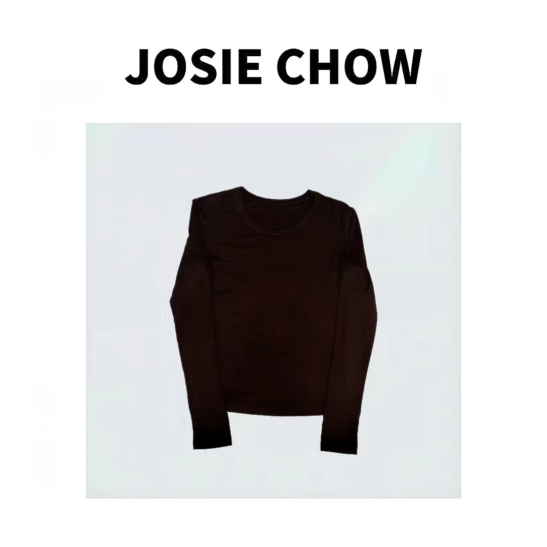 JOSIE CHOW【巧克力】秋冬混纺针织纯色圆领打底衫。JC011218