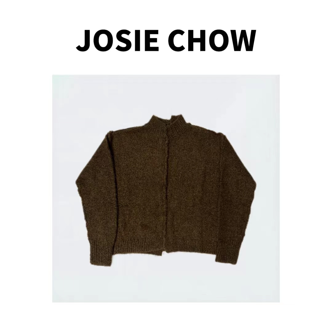 JOSIE CHOW【错层拼接】秋冬花纱混纺针织套头毛衣。JC002212
