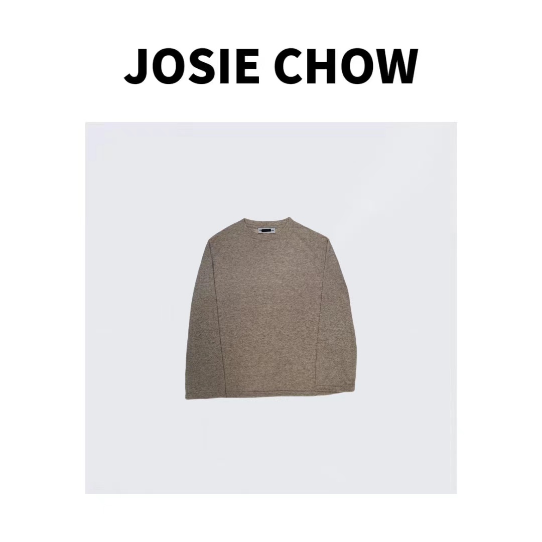 JOSIECHOW【燕麦可可】麻料肌理感慵懒薄款防晒长袖T恤。JC541051