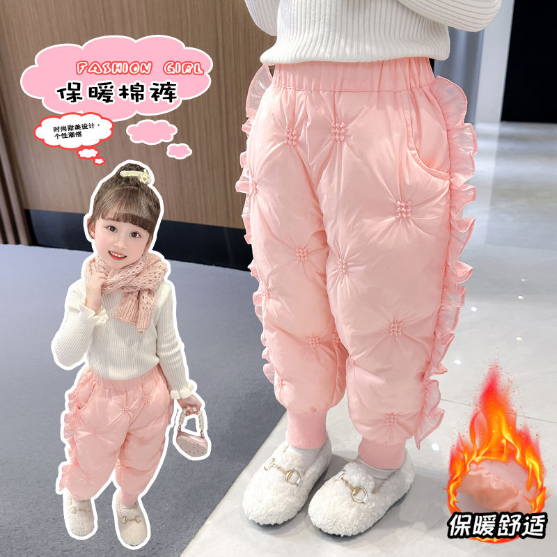 女童棉裤儿童洋气夹棉加厚休闲长裤冬季新款宝宝小童外穿保暖裤子