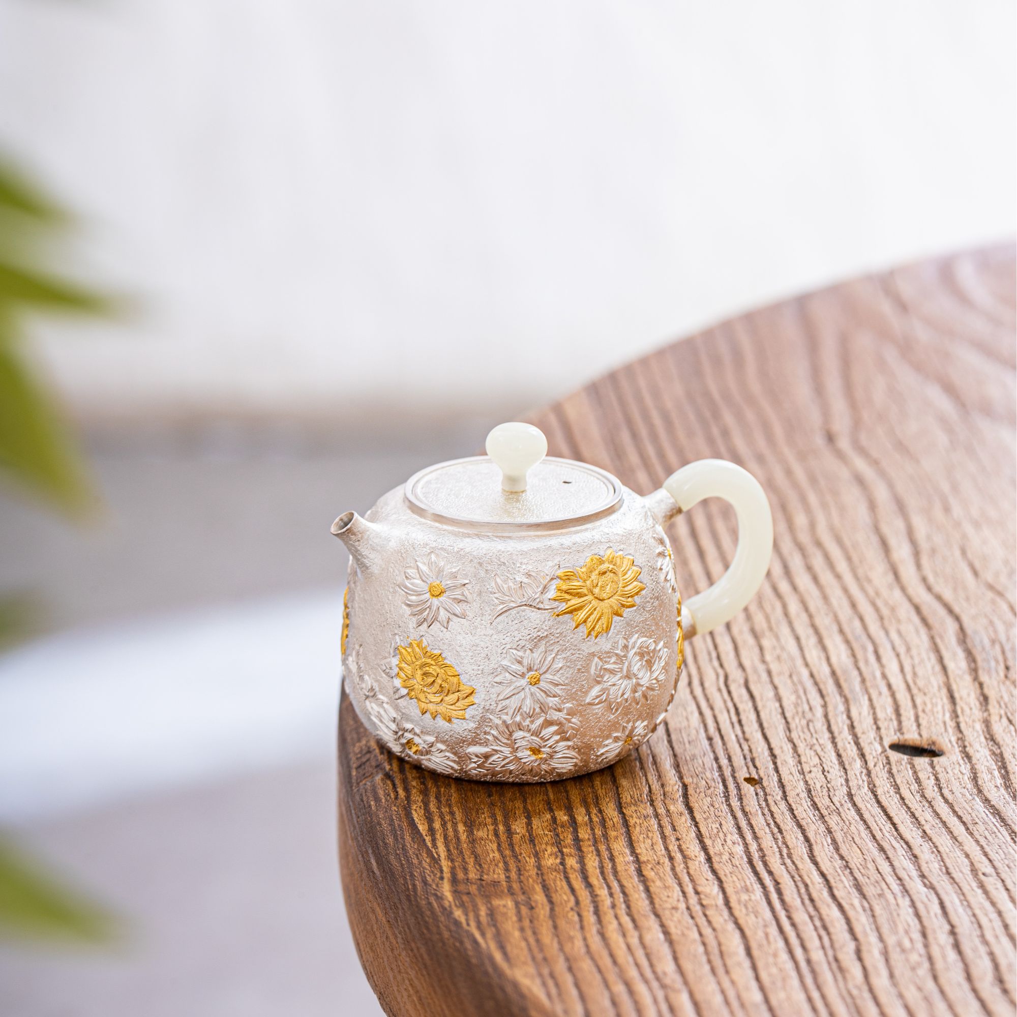 蜂鸟工坊 出口 纯手工百花齐放菊花小壶 FNN1636
