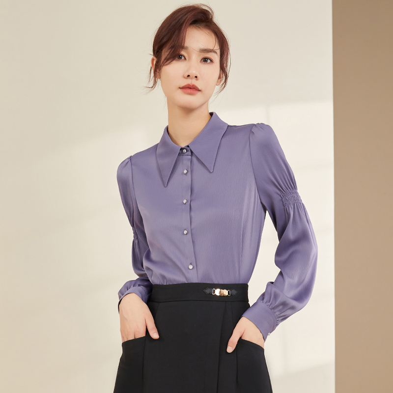 【叶子定制】衬衫女设计感2023秋季新款时尚宽松职业衬衣8391065