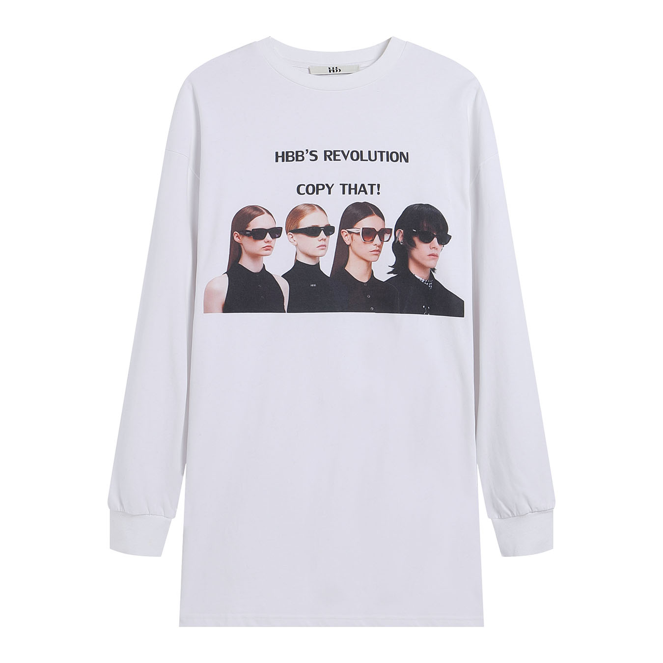 海报人像印花长袖T恤