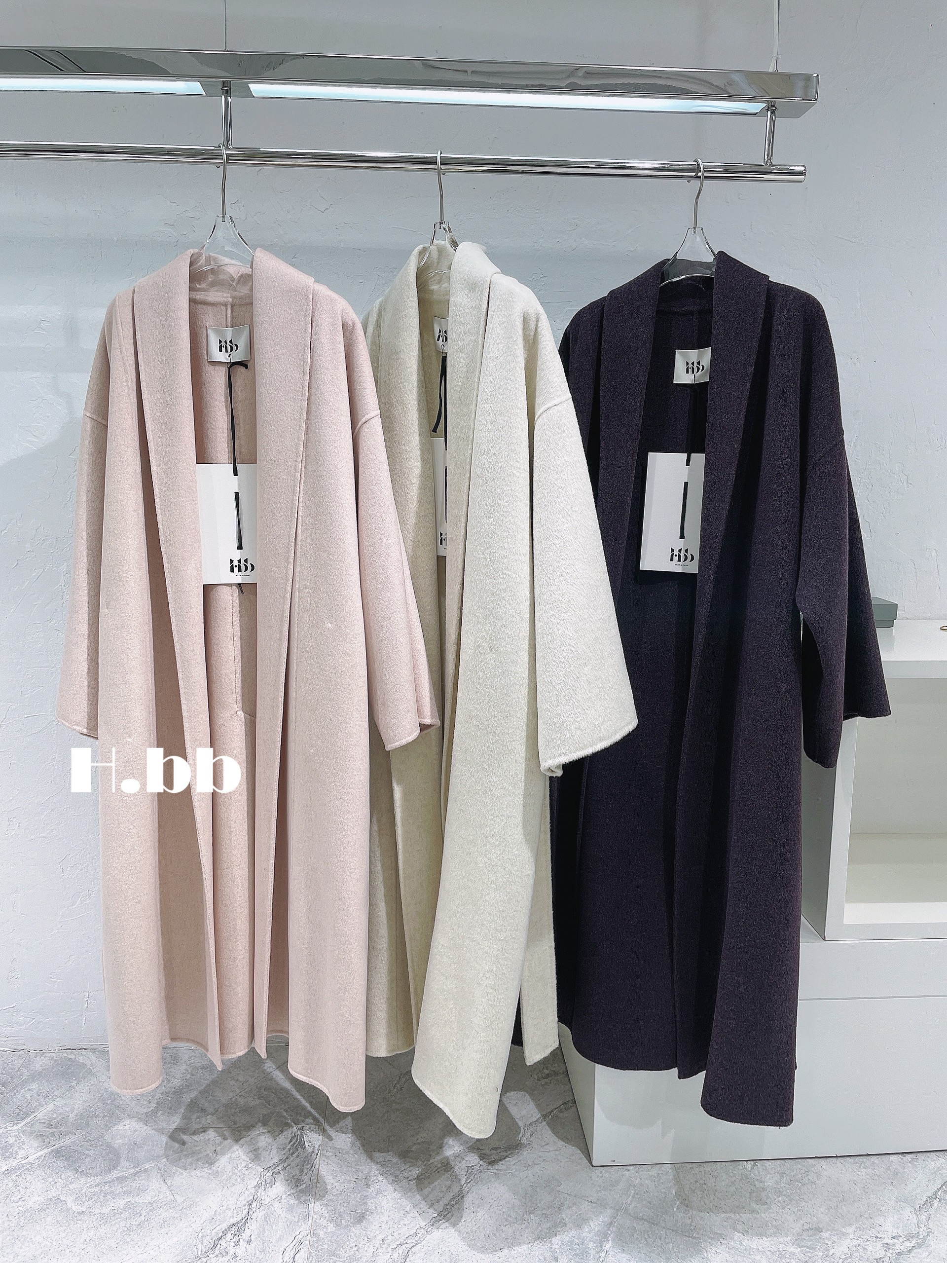 慵懒风睡袍式羊毛大衣外套