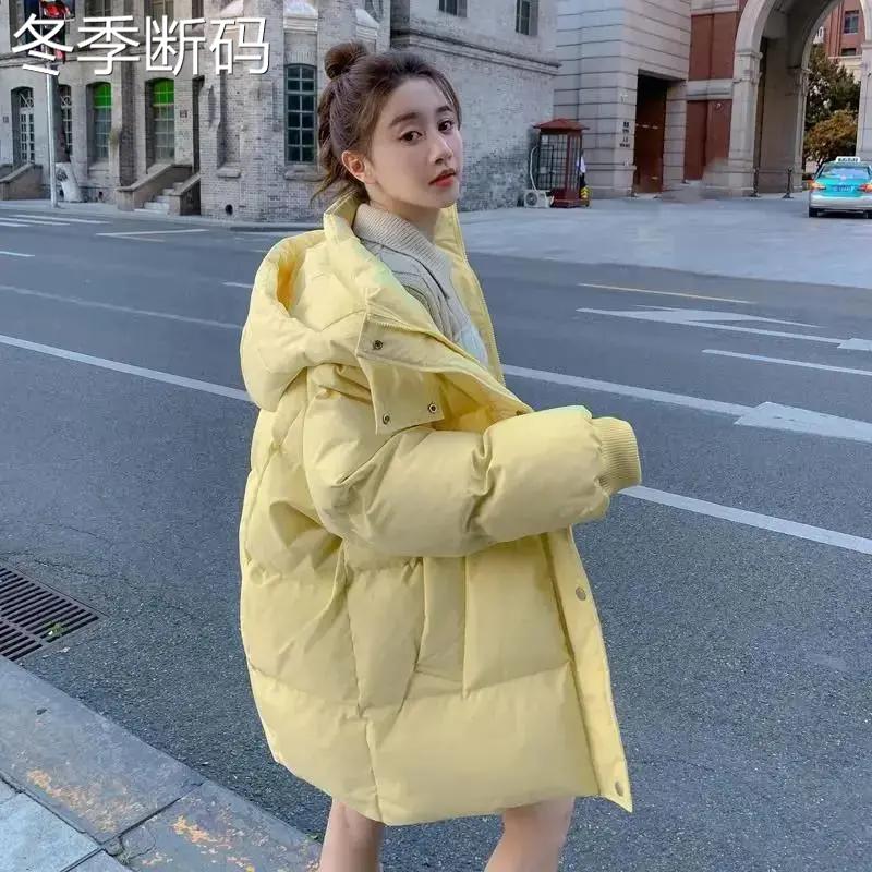 韩版中长款羽服女小个子2023冬季新款加厚爆款面包服袄外套款