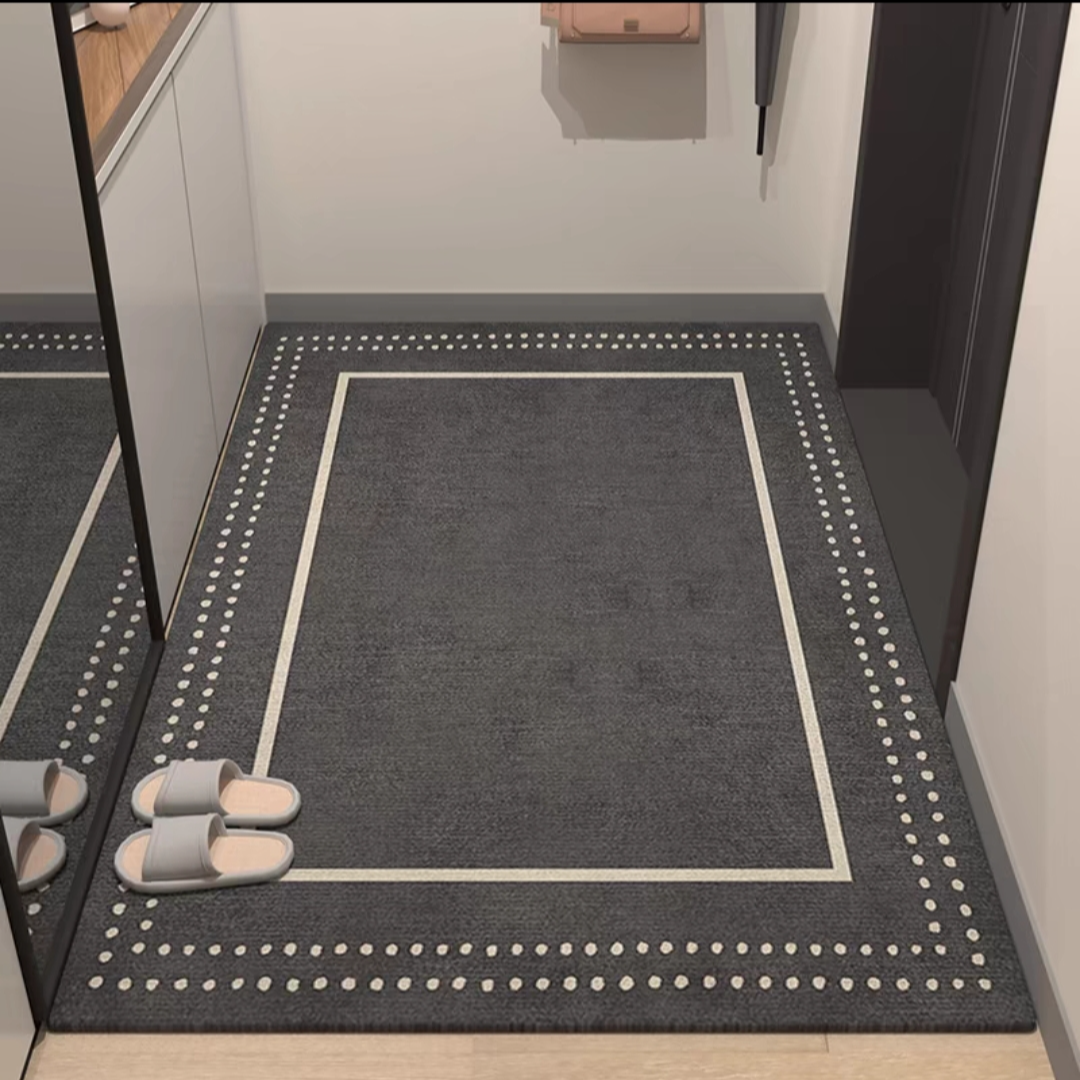 【简约灰】摩尔丝天然橡胶垫轻奢厨房浴室吸水防滑耐脏地垫好打理