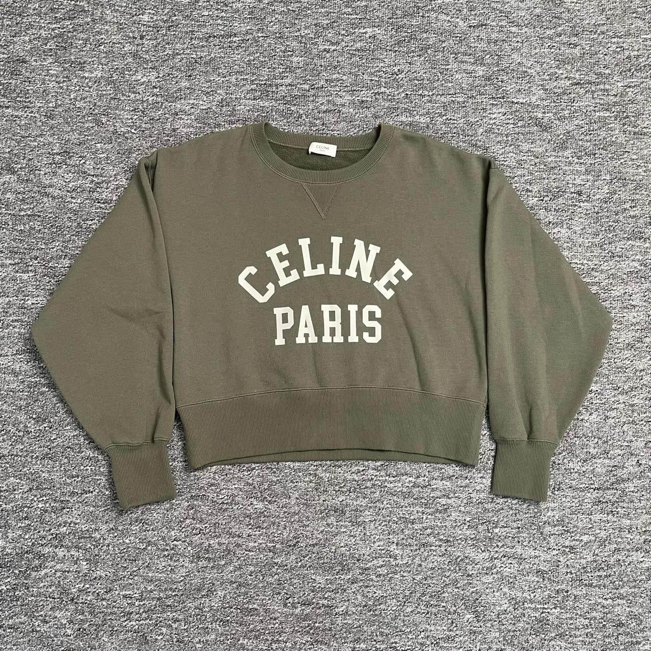 Celine M码/卡其绿字母卫衣 女款/99新/编码10611