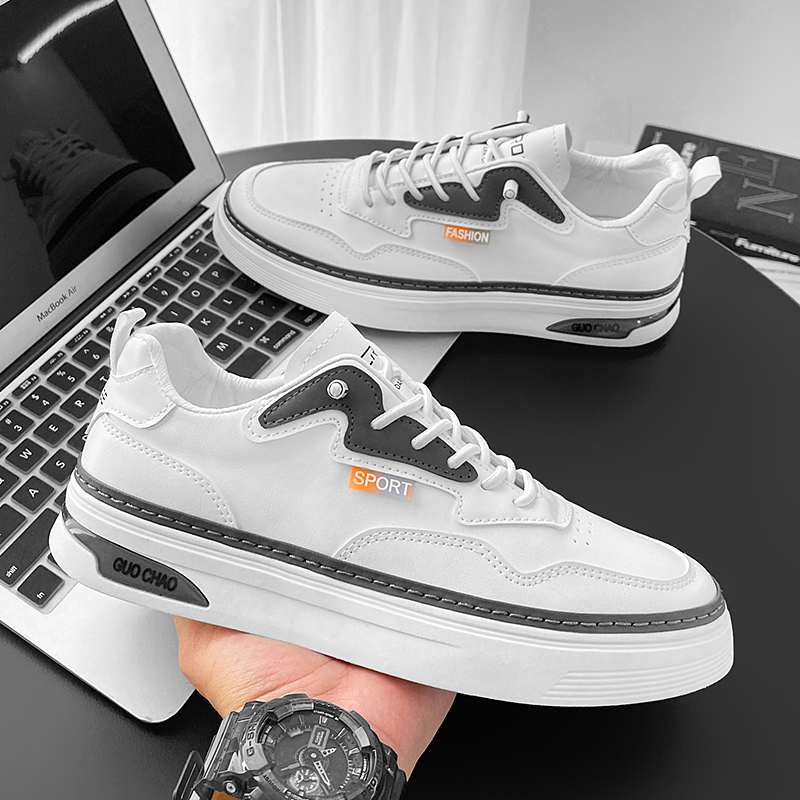 秋季男鞋2022新款韩版百搭初中学生运动小白板鞋休闲厚底增高潮鞋