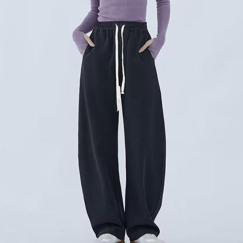 黑色香蕉运动裤女2023春秋新款高腰镰刀卫裤女宽松休闲阔腿裤子女