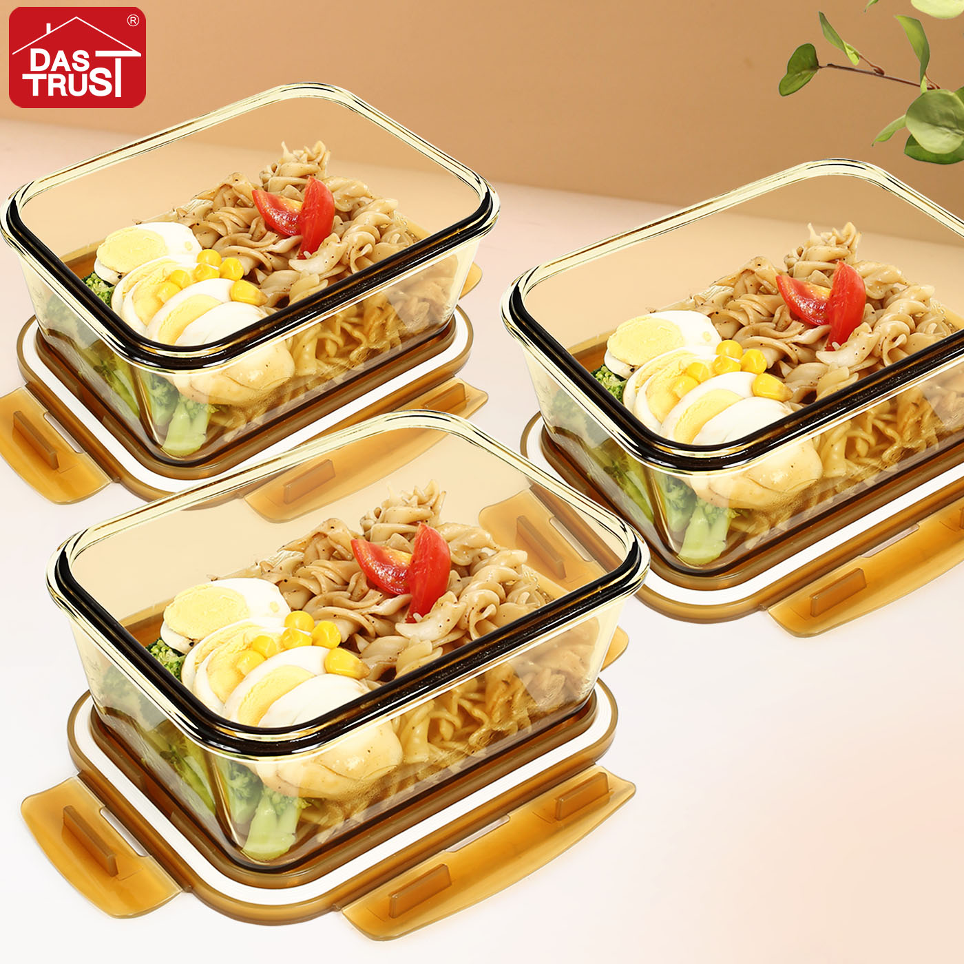 【创得官方】新年福利玻璃饭盒加高长1080mL套装 微波炉 加热冰箱