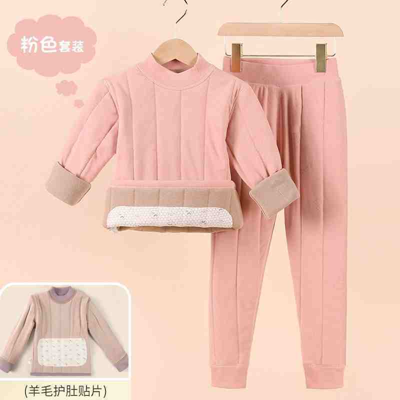 儿童三层夹棉衣男童女童保暖棉服中大童冬季内胆校服神器两件套装