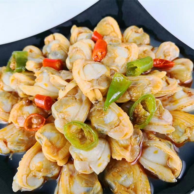 鲜活鲜剥花甲肉无冰无沙辣椒顿蛋500g1包*4包