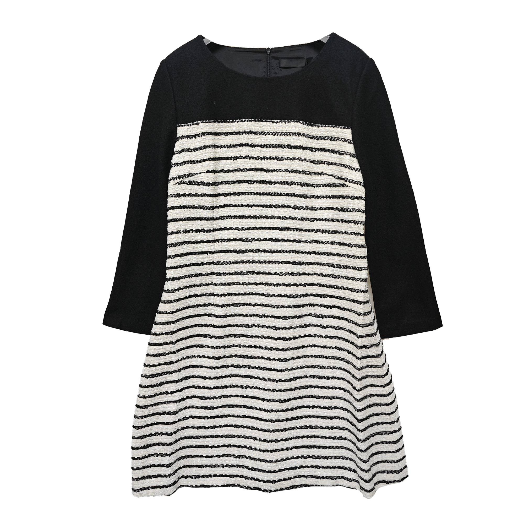 6881#黑白拼色连衣裙