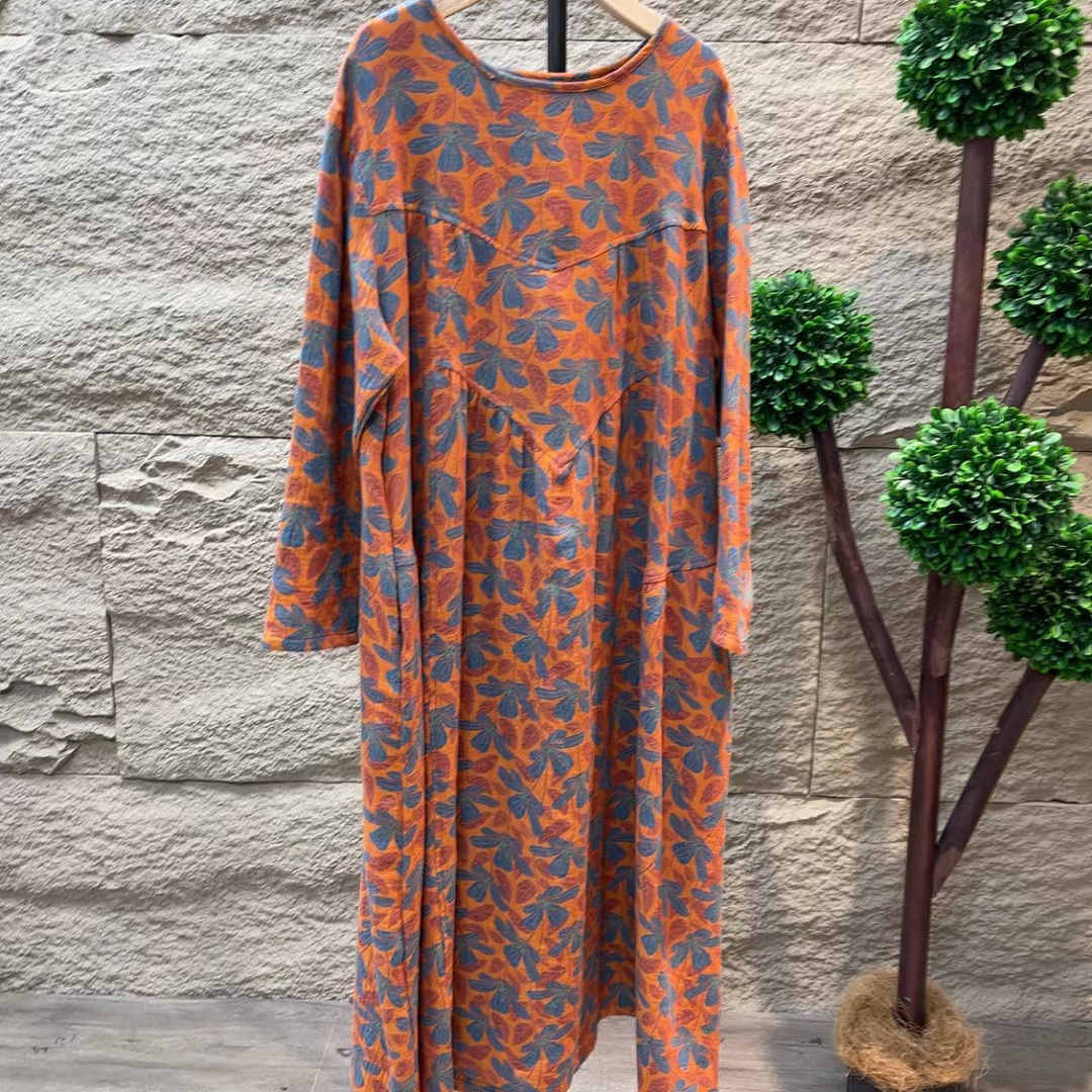 6924新款春秋气质优雅大气长袖连衣裙