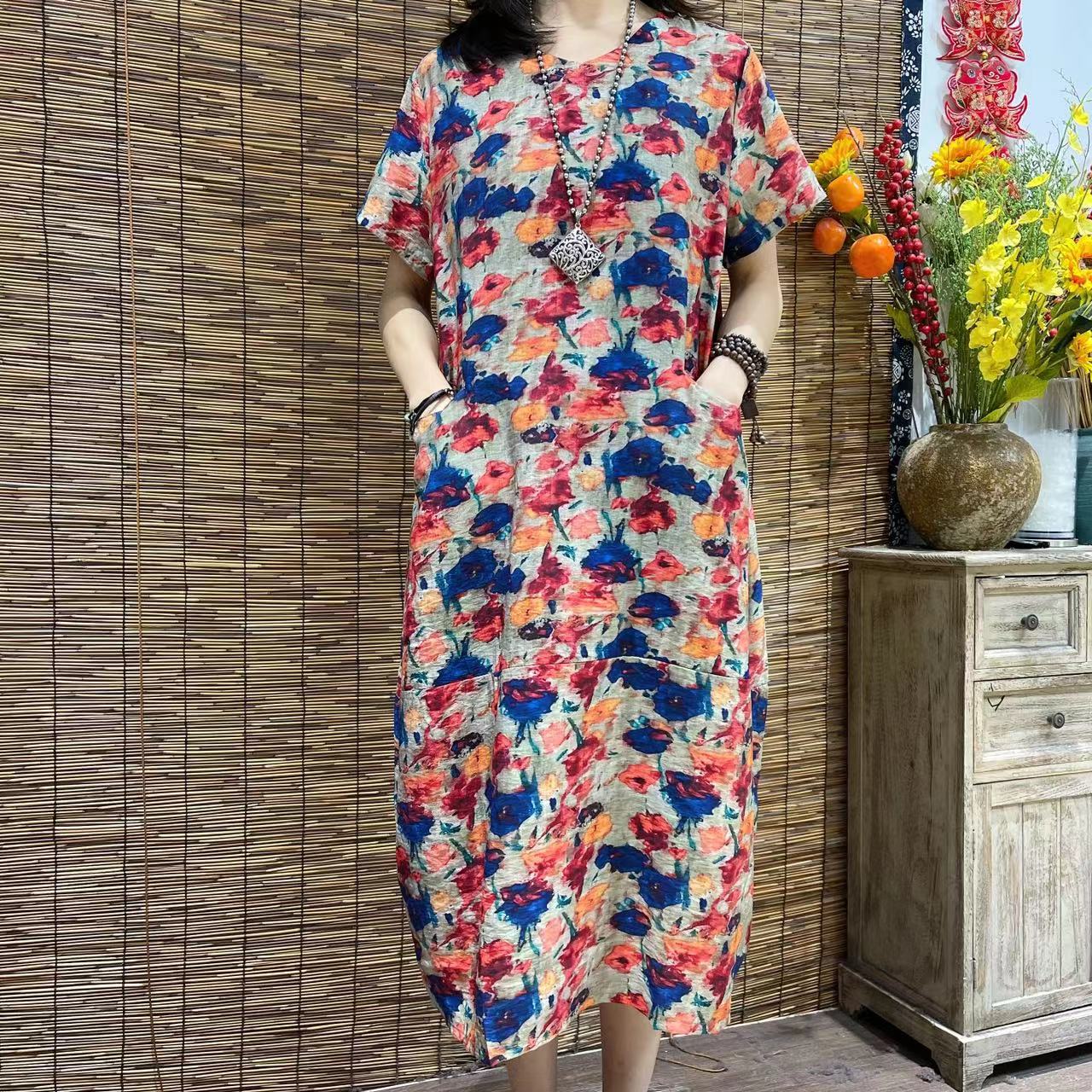 9694夏季新款时尚休闲气质减龄显瘦连衣裙